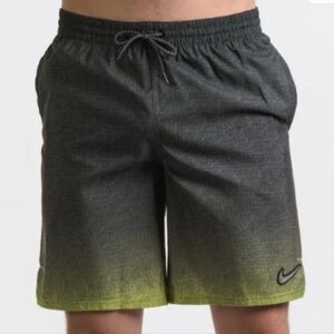 Nike Charcoal and Lime JDI Volley Swim  Shorts Sz Md